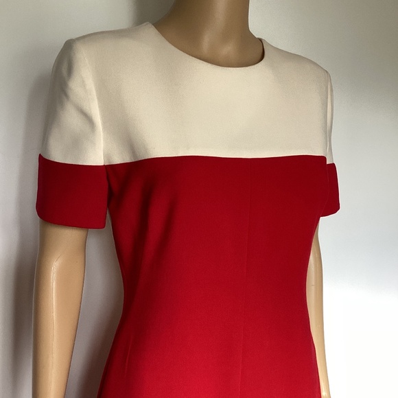 NWT Black Halo Layne Color Block Sheath Dress in Bonfire/Buttercream - sz 8 - Picture 3 of 7